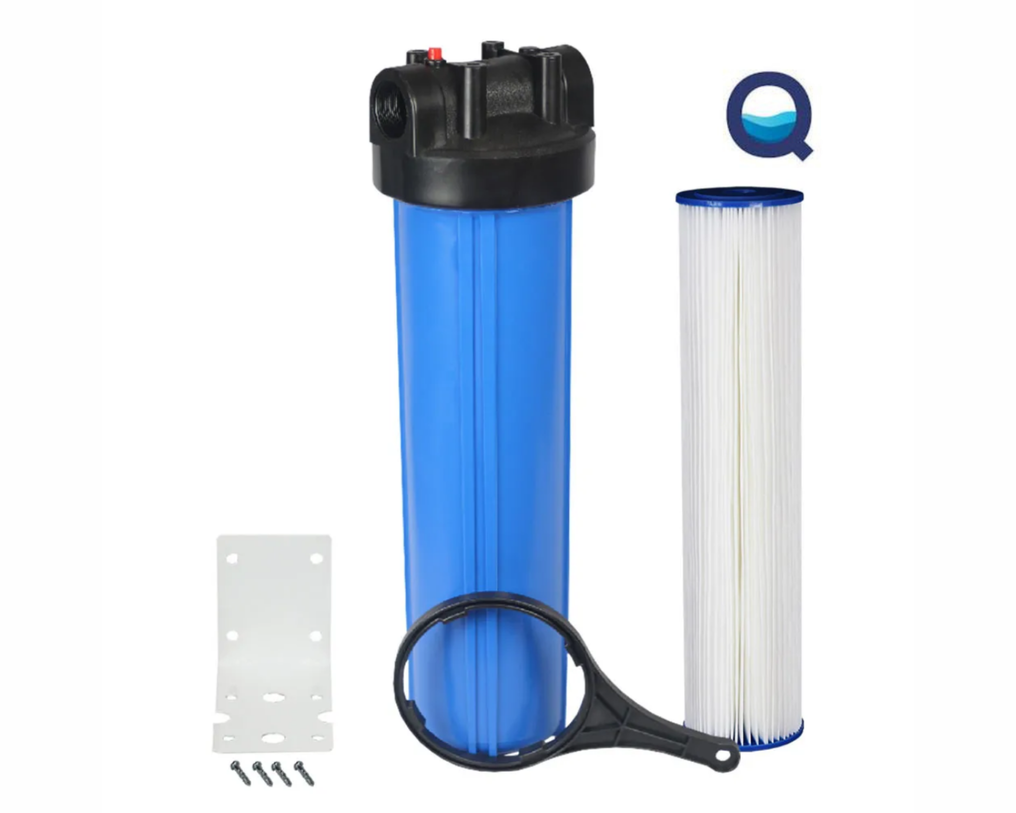 Filtro Central de Água Tipo Big Blue 20 polegadas e refil plissado de 5 micras 
