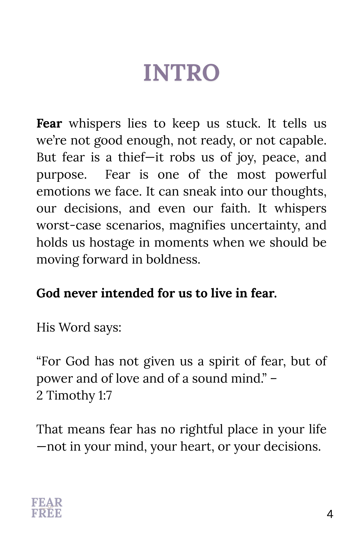 Fear Free: Walking in Courage + Faith