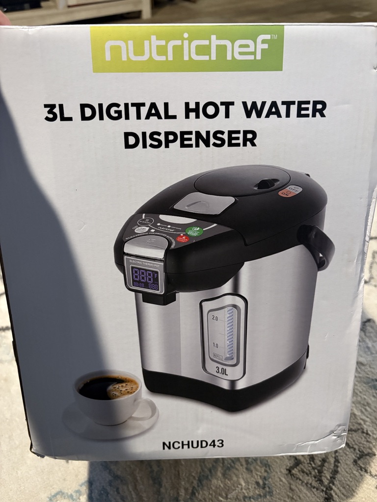 NutriChef 3L Digital Hot Water Dispenser