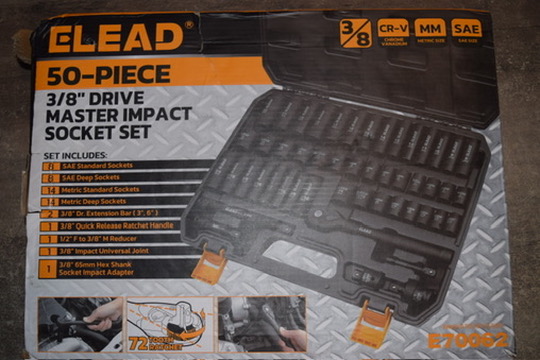 ELEAD 50-Piece 3/8" Drive Master Impact Socket Set