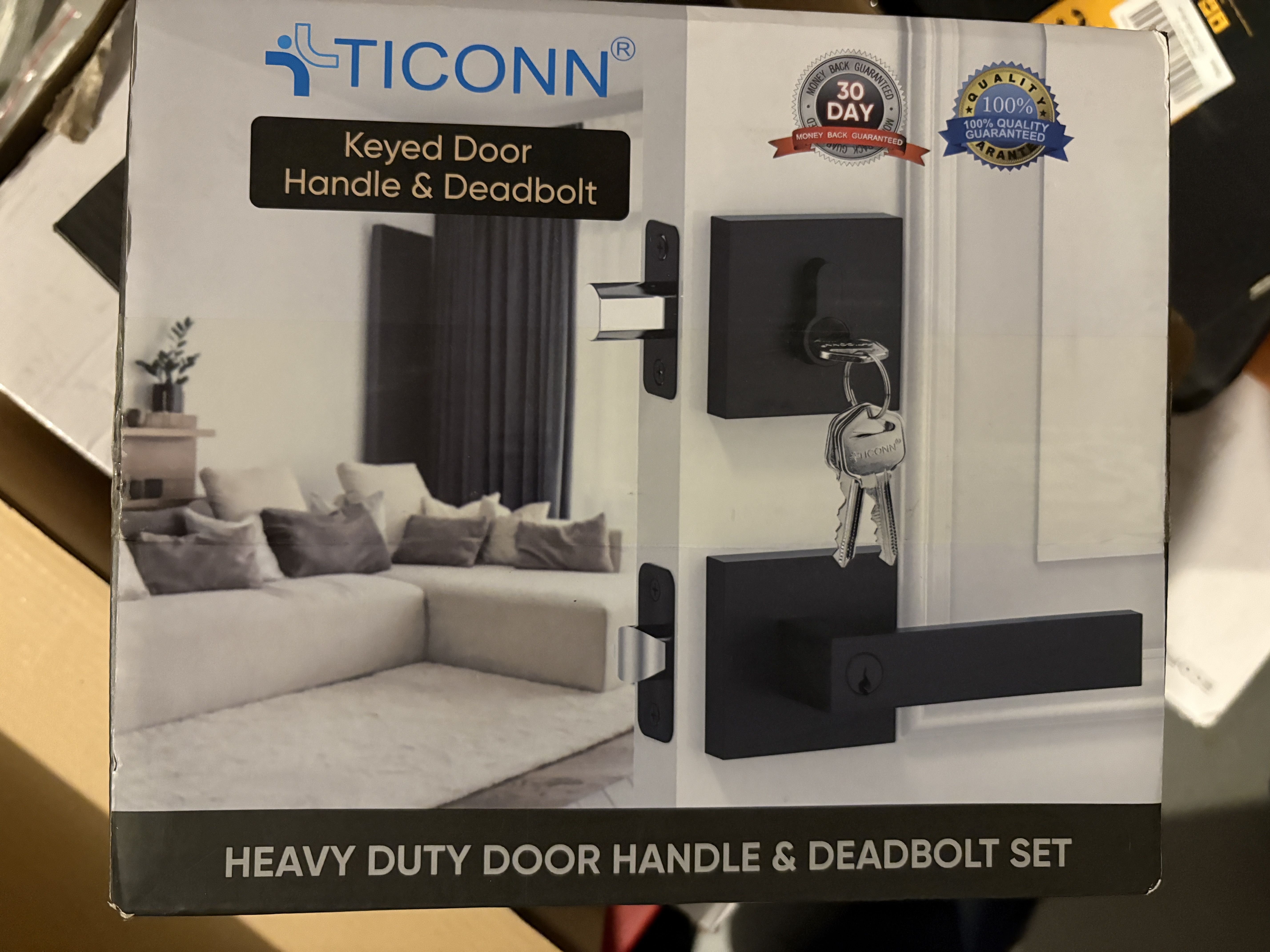 TICONN Keyed Door Handle & Deadbolt Set