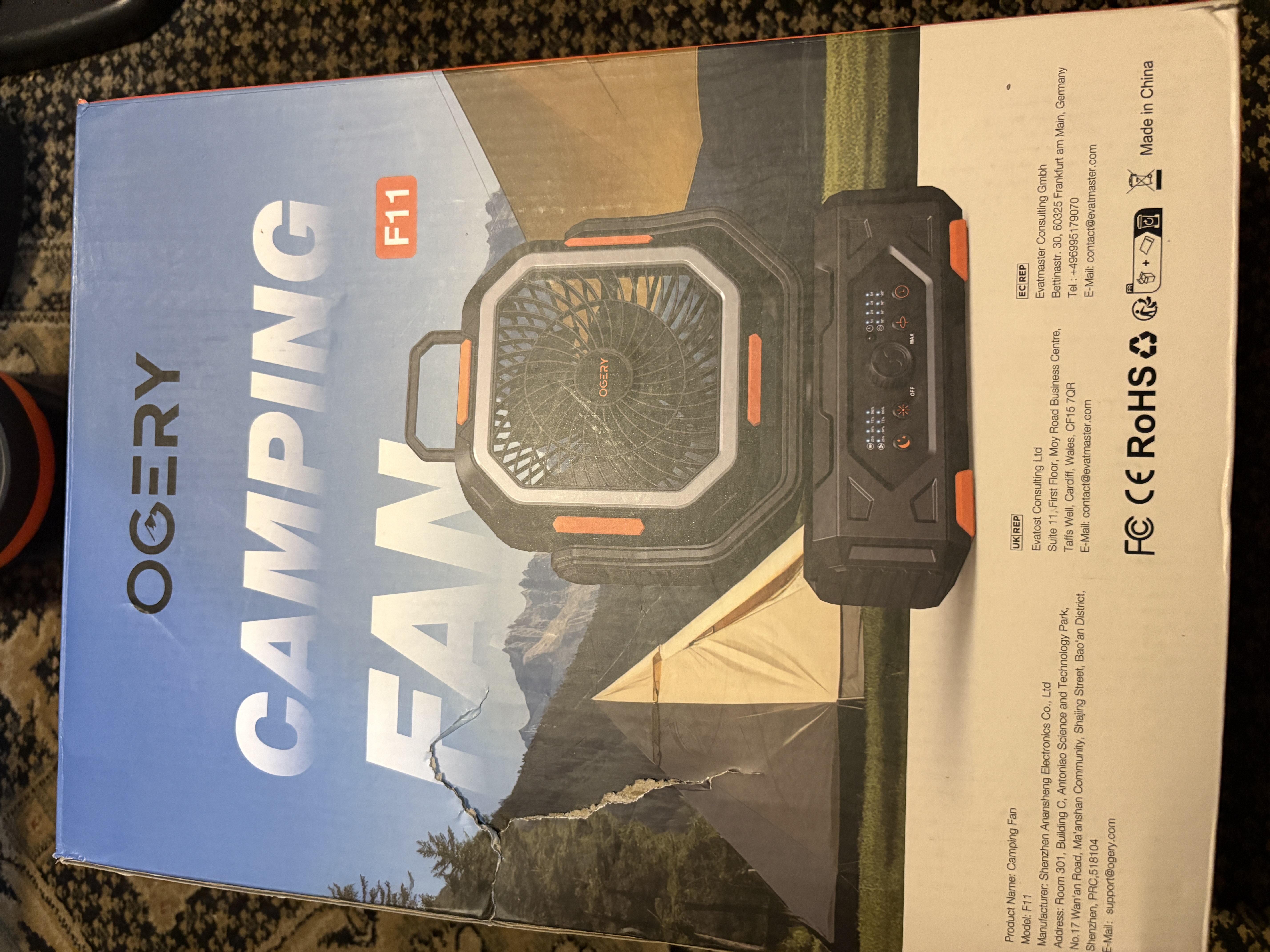 Ogery Camping Fan F11