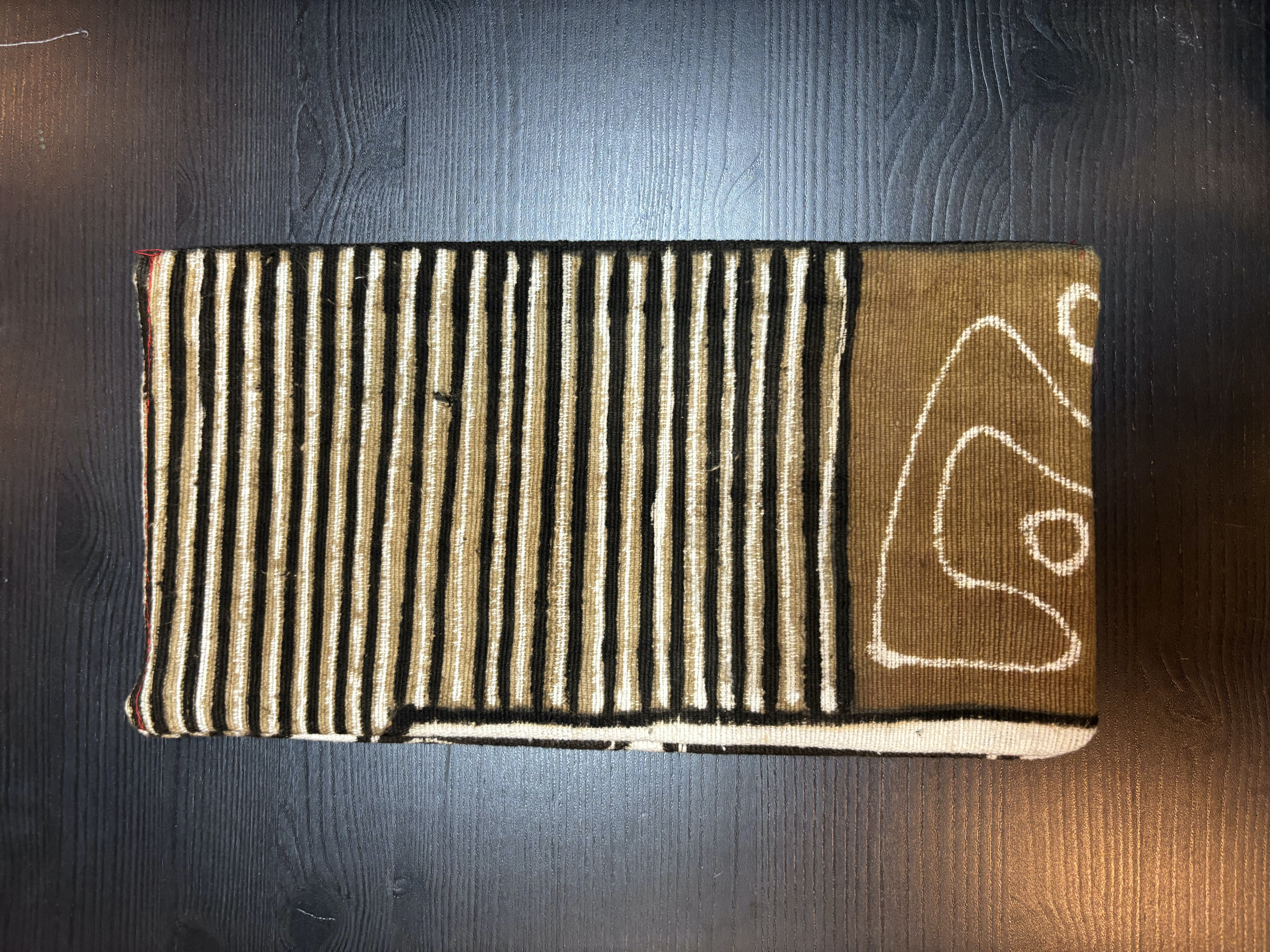 Multi-colored Tan Mudcloth Clutch