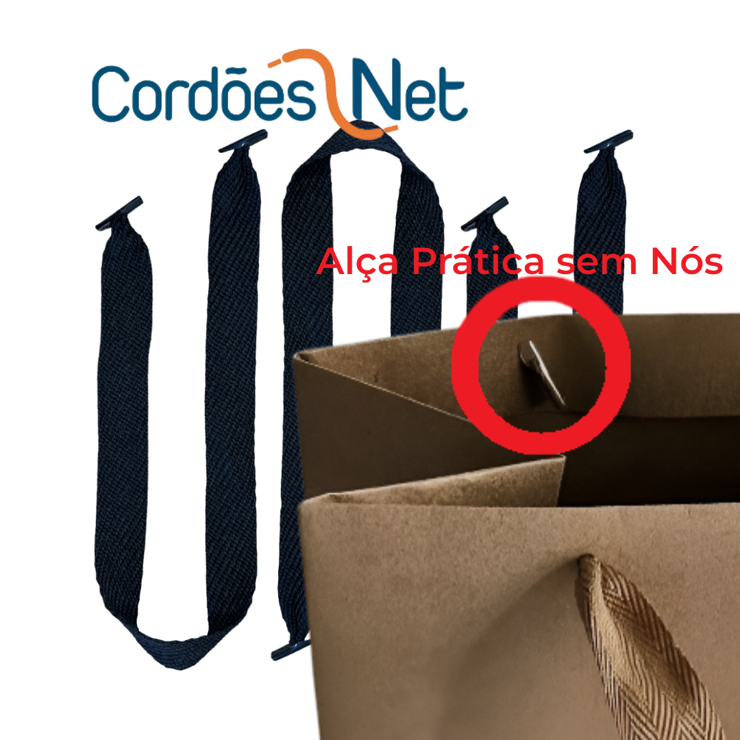 Alça de Sacola "Gorgurão" Preto 1.000un