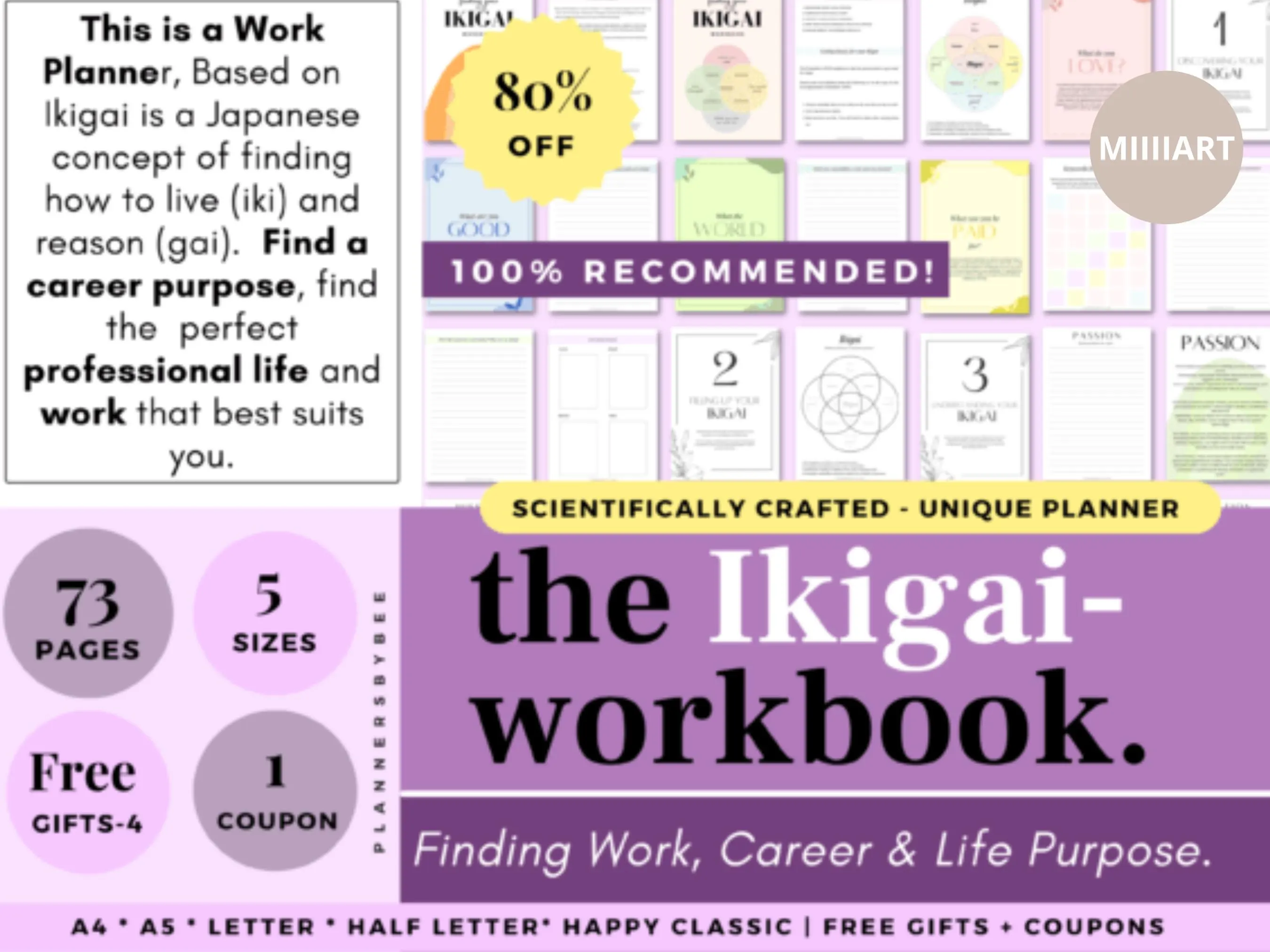Ikigai Workbook, Best Work , Career Plan ,Find Ikigai Planner Life Purpose Planner Ikigai Workbook 2025 2026 Ikigai Worksheet Habits Tracker