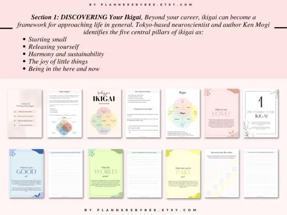 Ikigai Workbook, Best Work , Career Plan ,Find Ikigai Planner Life Purpose Planner Ikigai Workbook 2025 2026 Ikigai Worksheet Habits Tracker