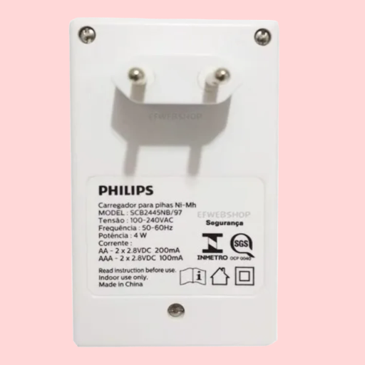 Cargador de pila Philips SCB2445NB - 110V/220V entrada