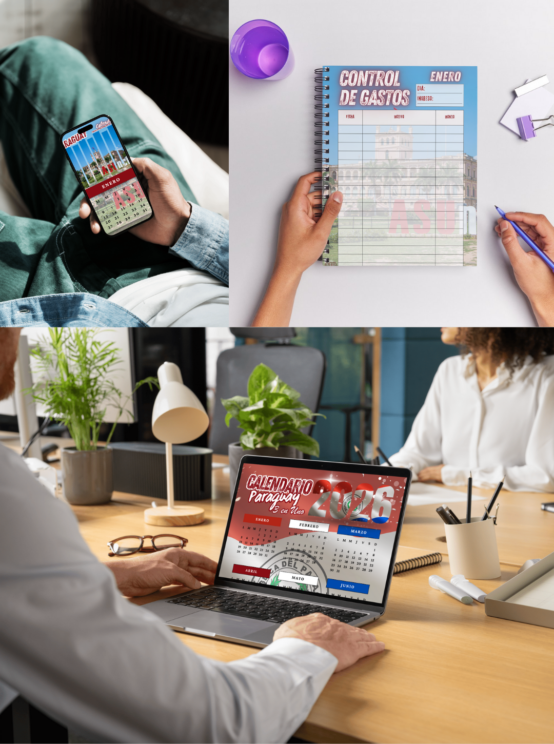 14-Calendario Paraguay 2026 3 en Uno (Español)