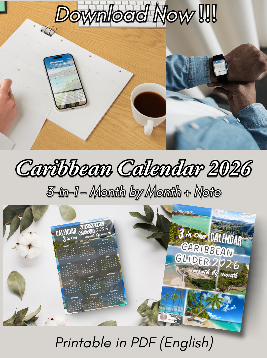 Caribbean Gliderar Calendar 2026
