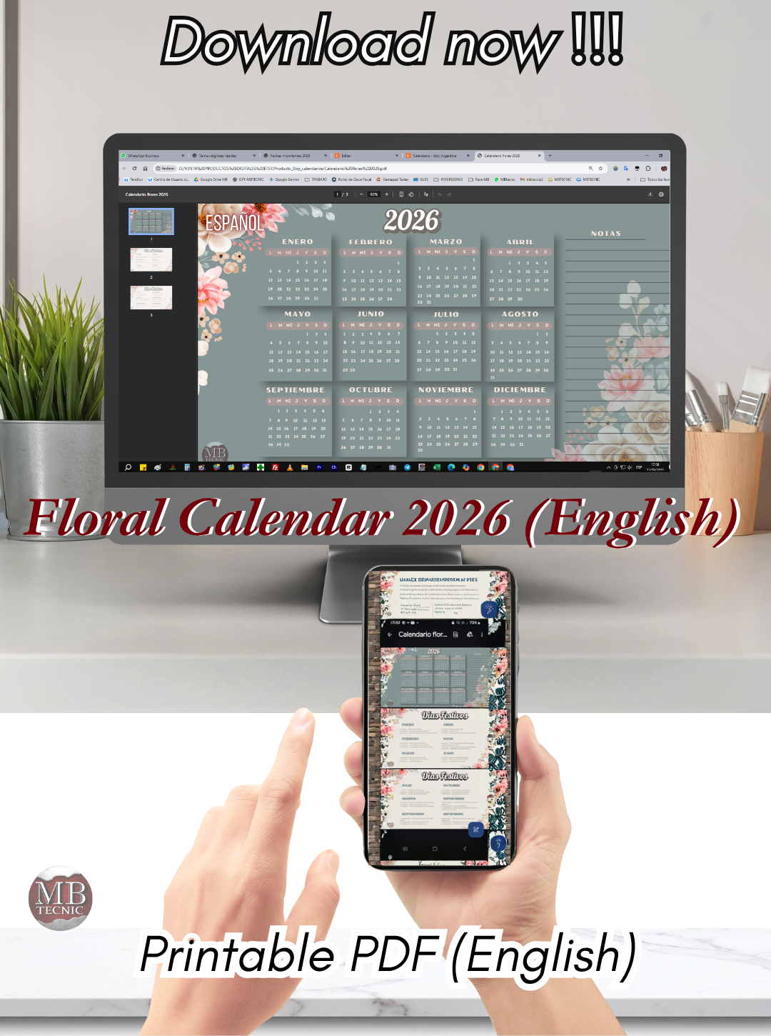 18-Calendario floral 2026-(Ingles)-simple