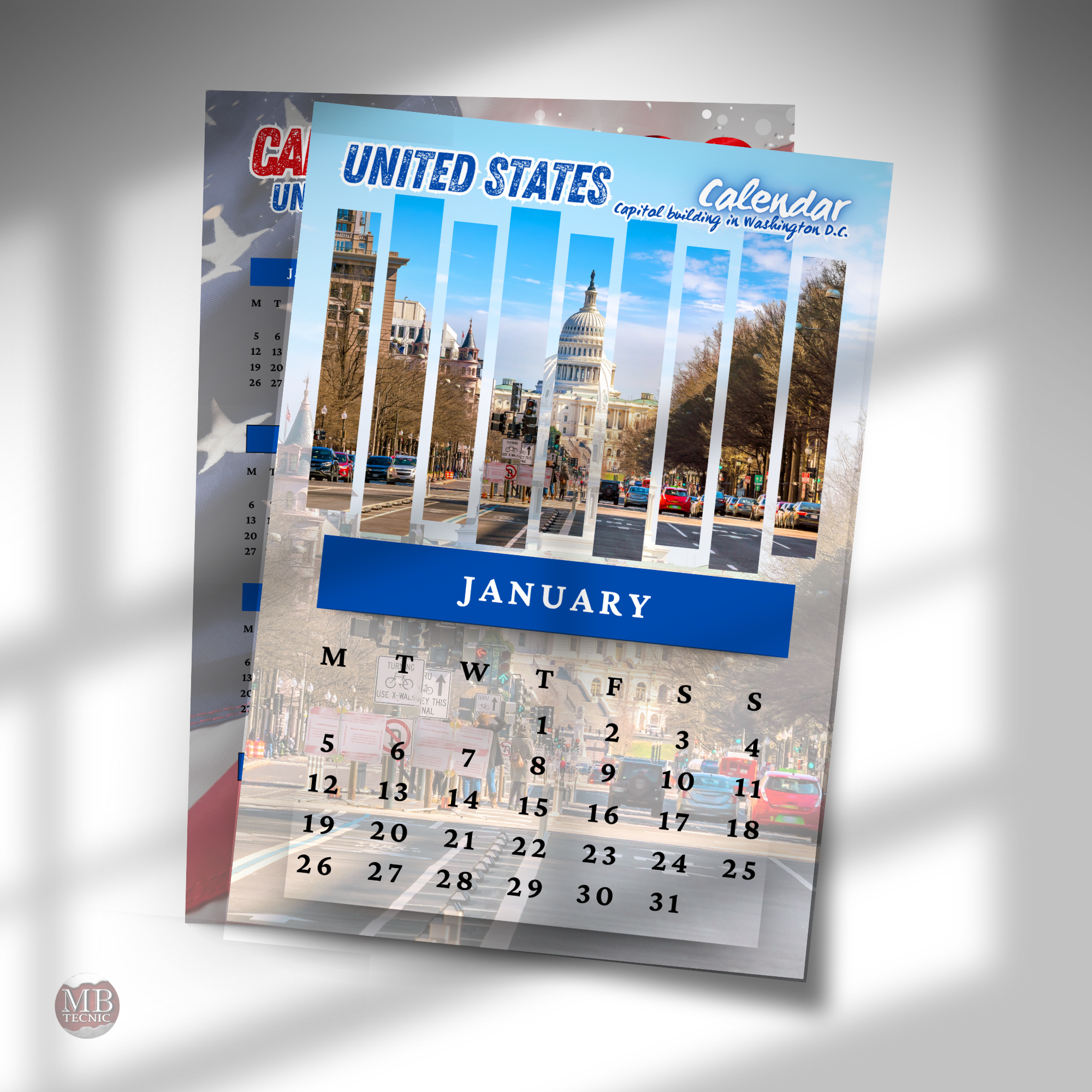 09-Calendar United States 2026 3 in One
