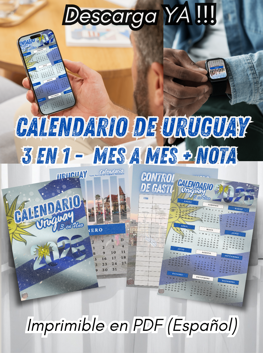 12-Calendario Uruguay 2026 3 en Uno