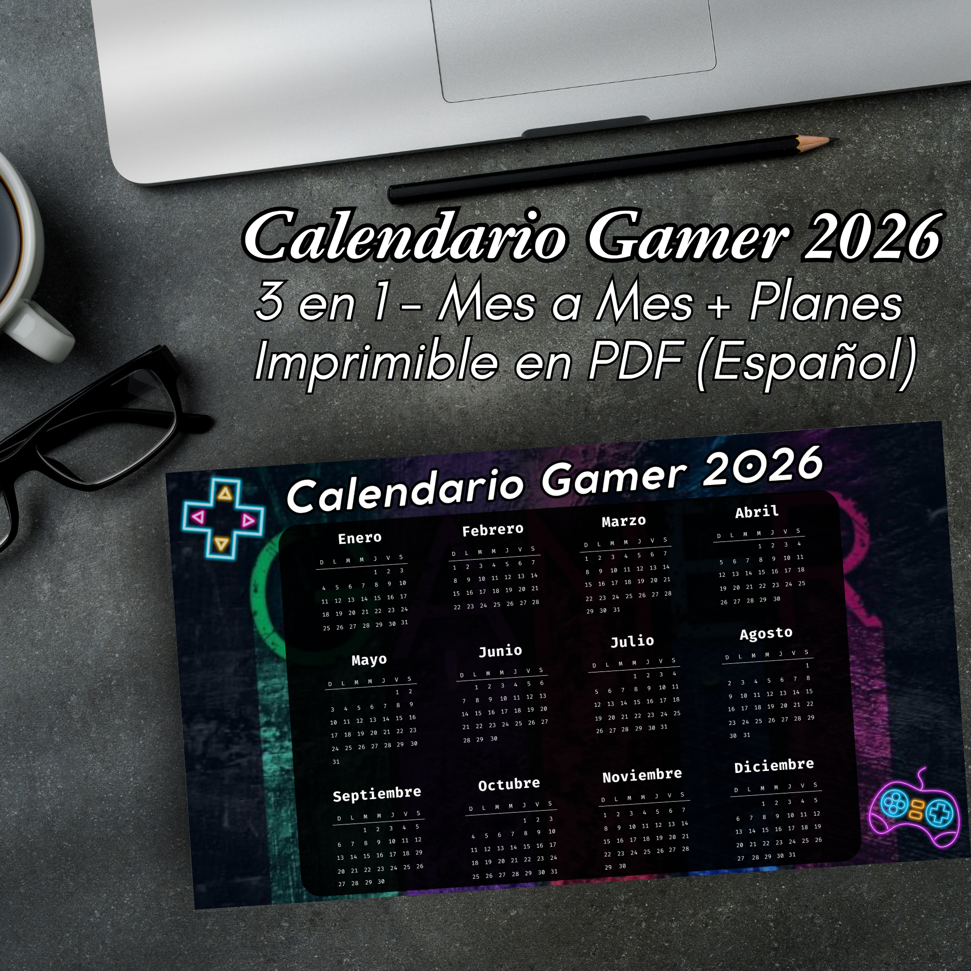 Calendario Gamer 2026