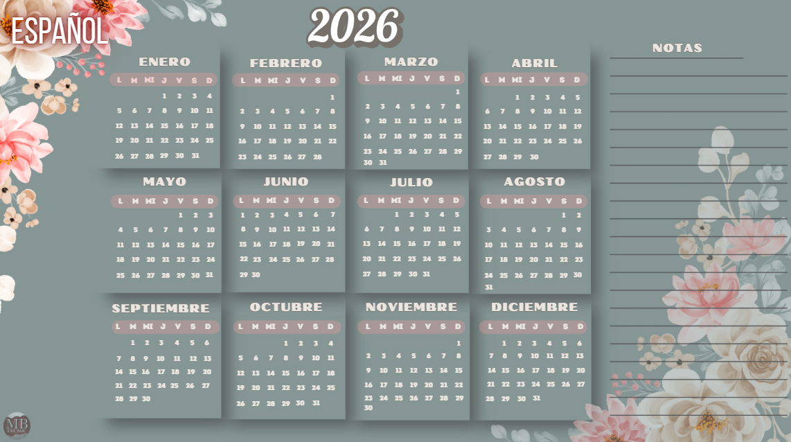 17-Calendario floral 2026-(Español)-simple