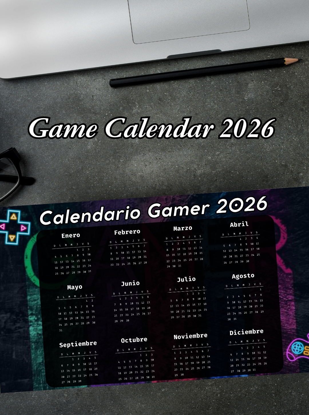 24-Calendario Gamer 2026 (Ingles)-simple