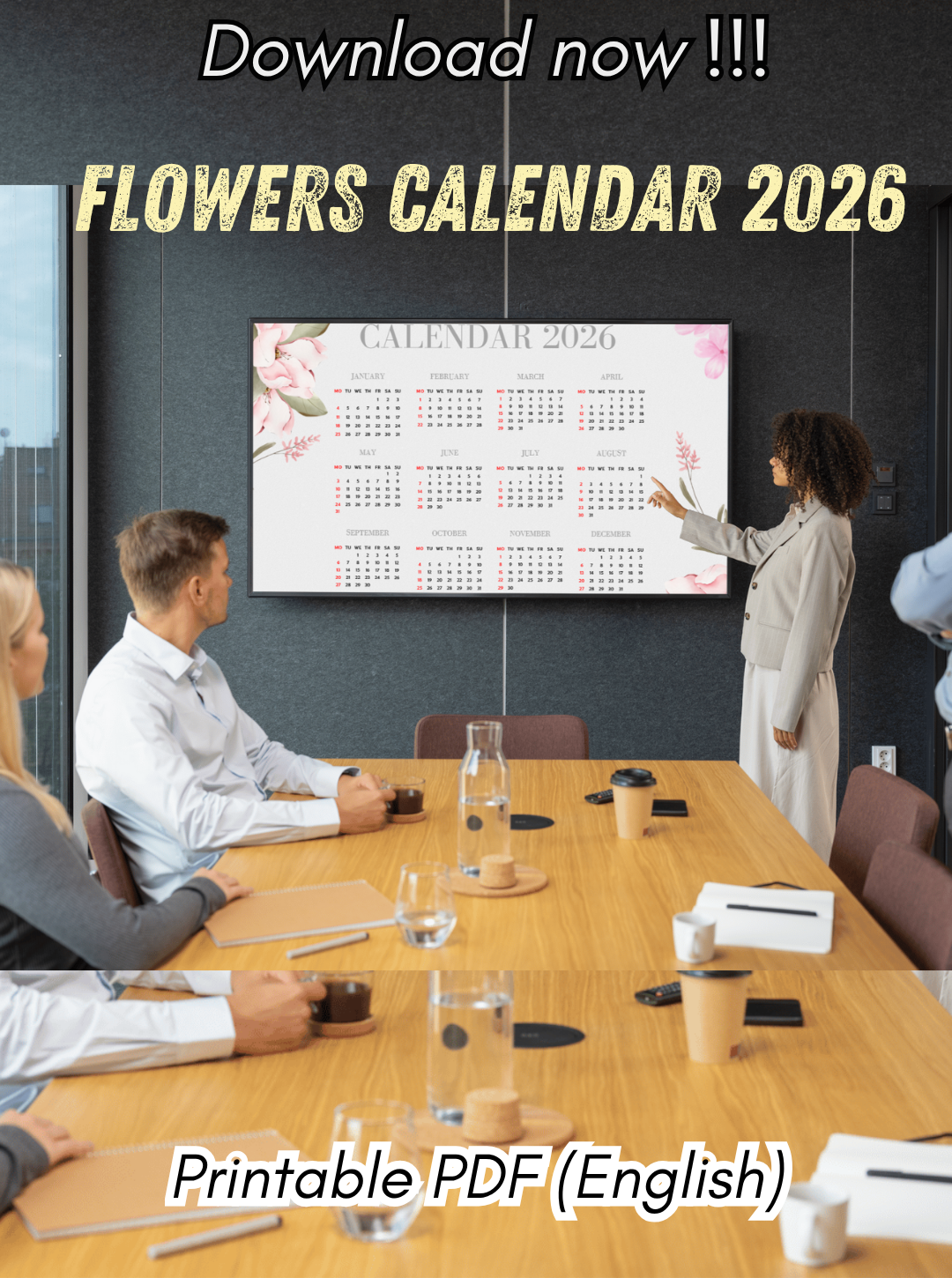 20-Calendario Flores 2026 (Ingles)-Simple
