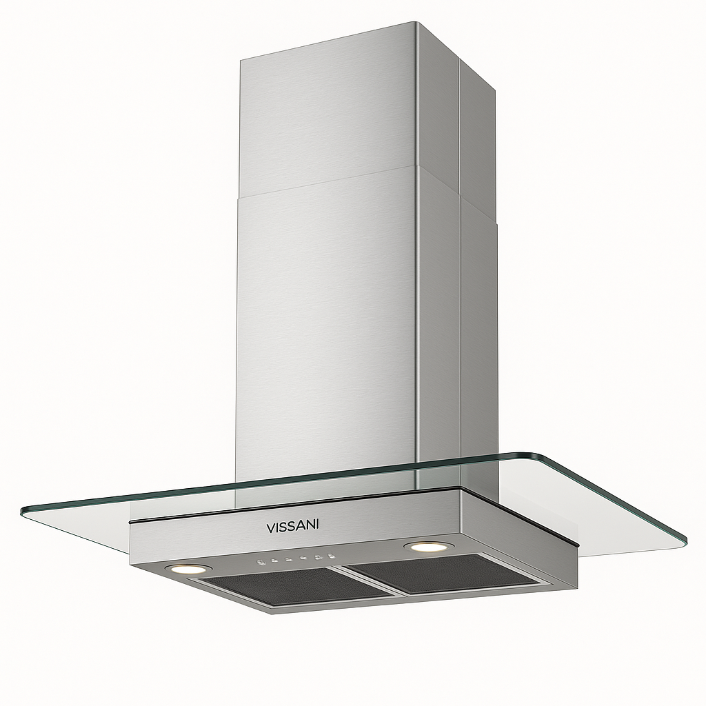 Convertible Glass Insland Mount Range Hood With Dual-Sided Touch Panel - Installation