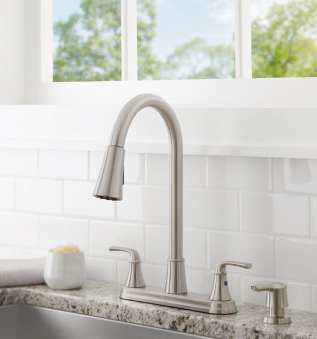 Handle Pulldown Kitchen Faucet with Soap Dispenser - Installation