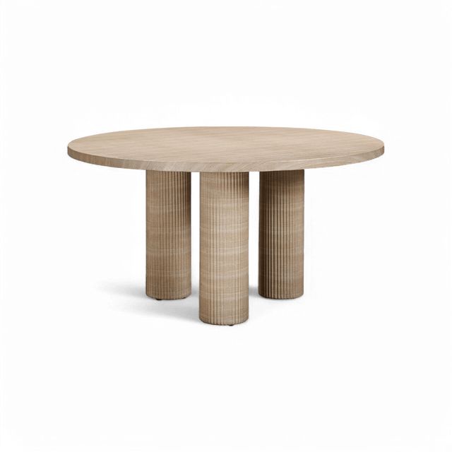 MODANI Orbit Travertine Indoor / Outdoor Round Dining Table - Assembly