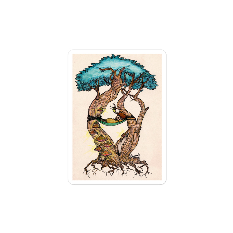 Fae in hammock sticker