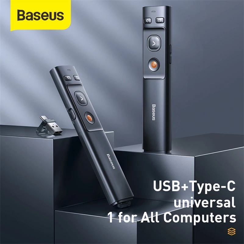 Baseus 2.4GHz Wireless Presenter (Dual USB A+C)