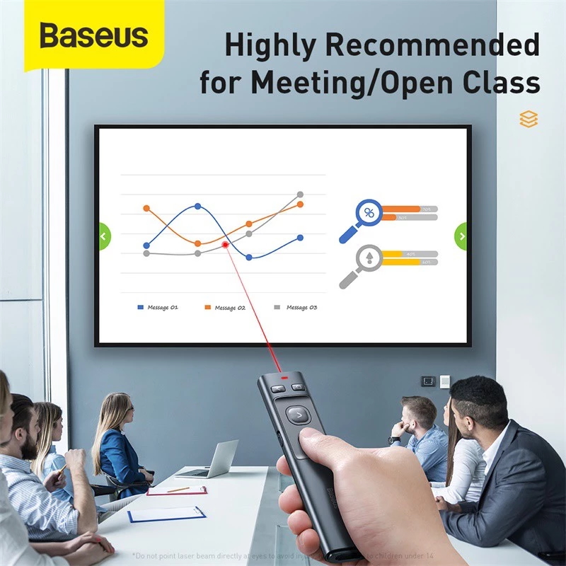 Baseus 2.4GHz Wireless Presenter (Dual USB A+C)
