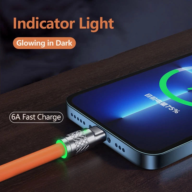 3-in-1 Fast Charging Green Cable (120W, 6A Max) - 1.2m