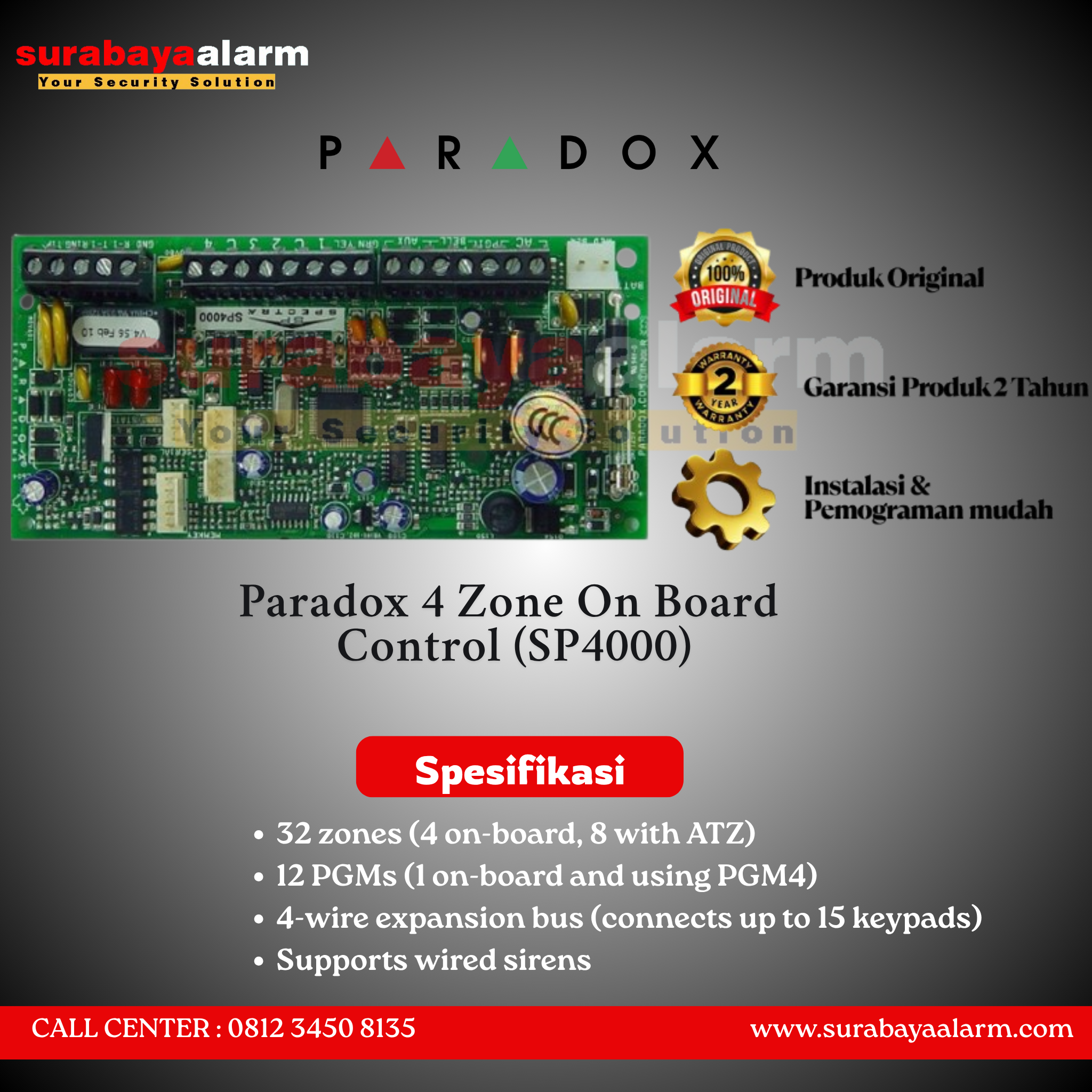 Paradox 4 Zone On Board Control (SP4000)