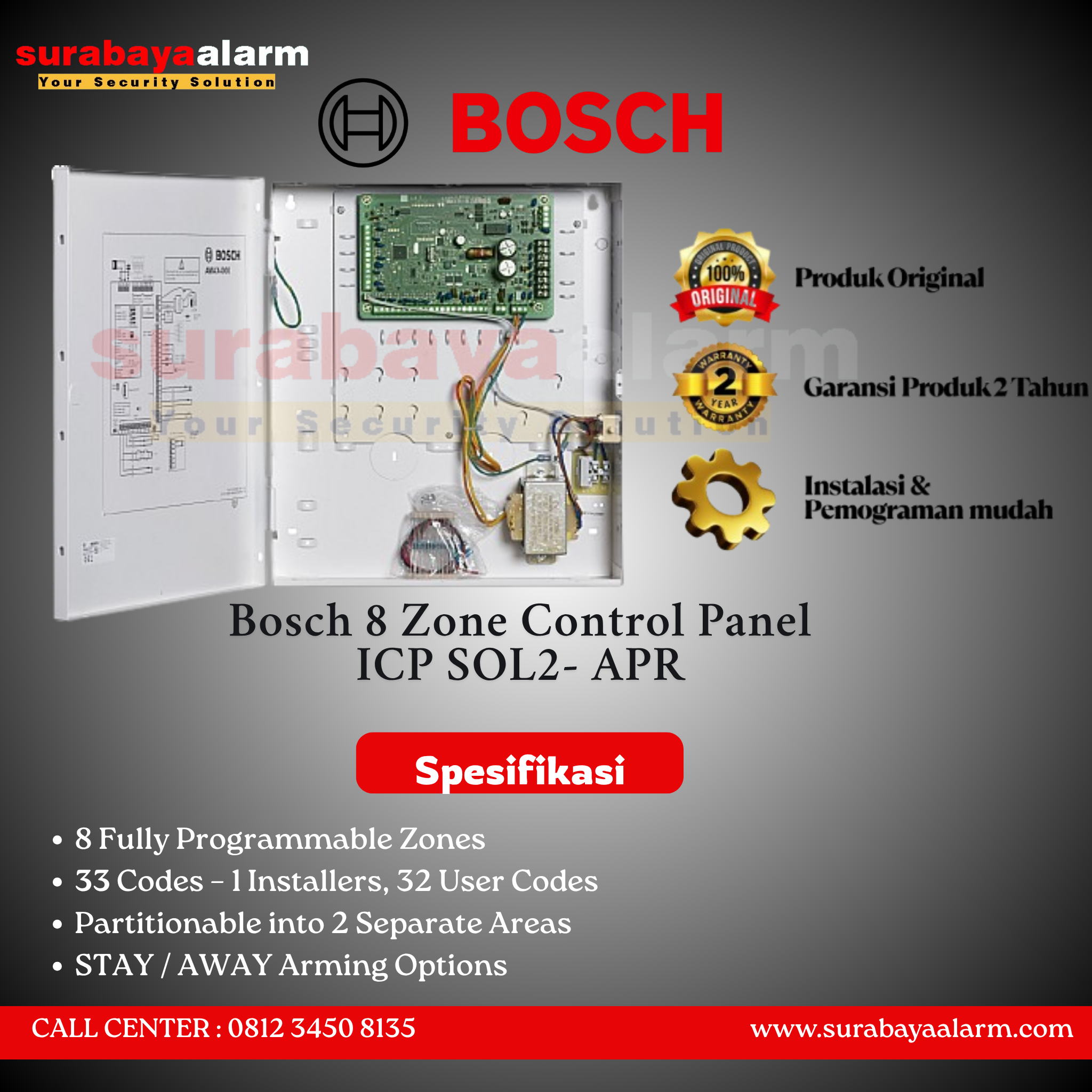 Bosch 8 Zone Control Panel ICP SOL2-APR