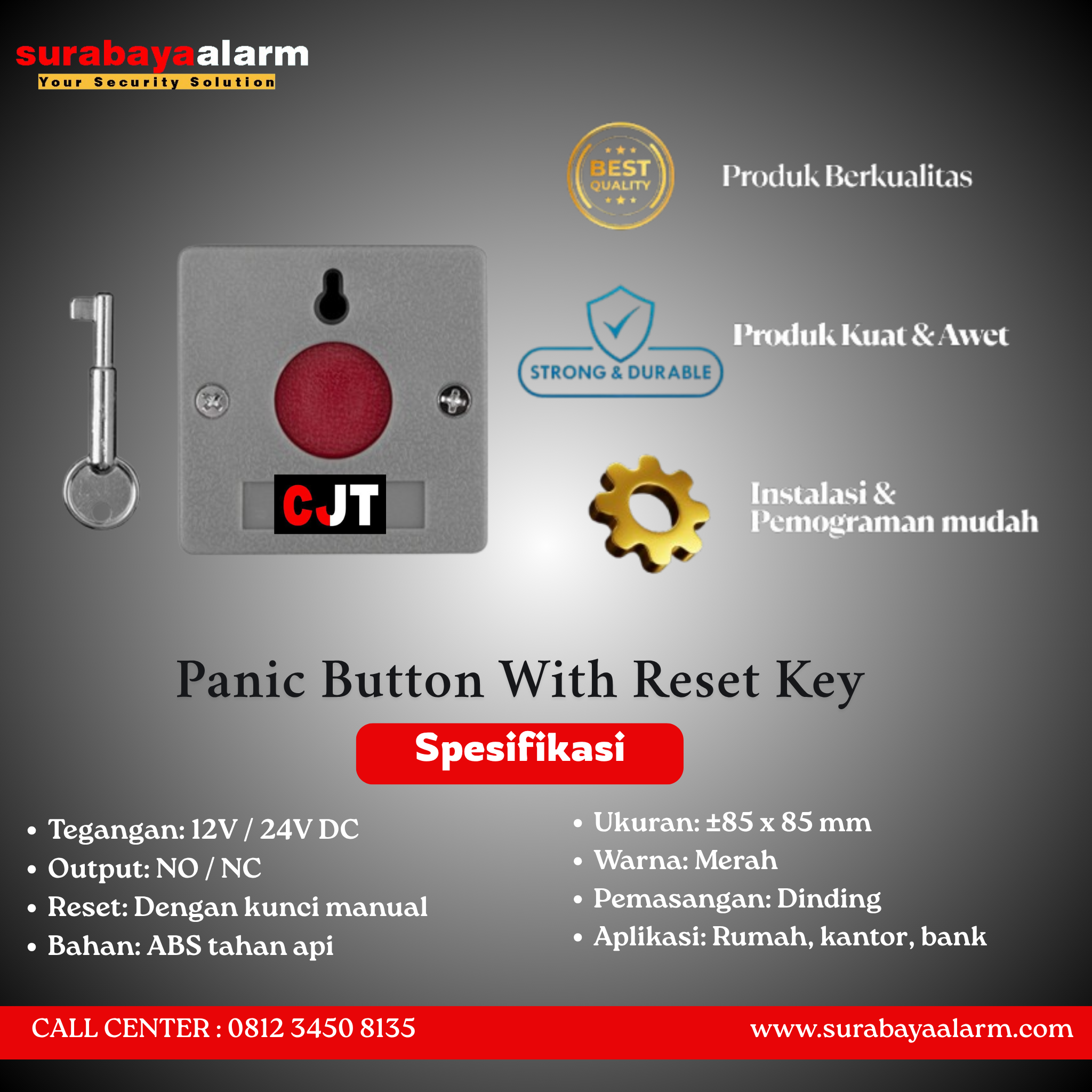 CJT Panic Button With Reset Key