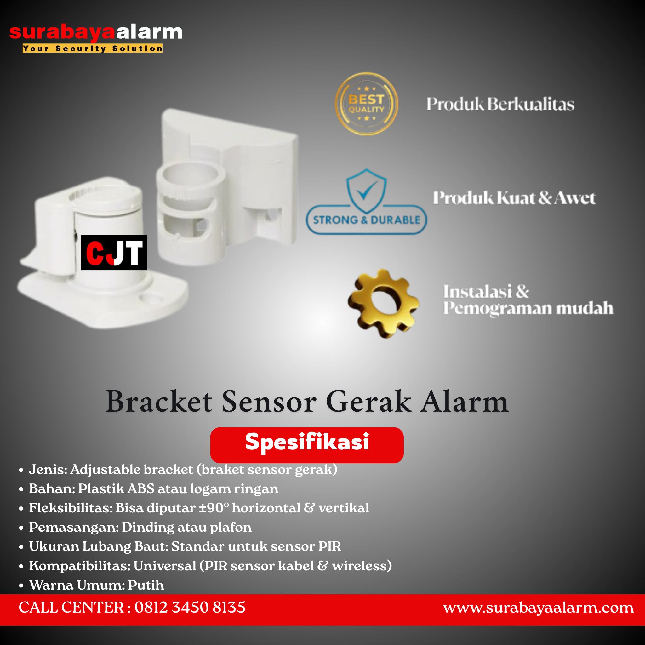 CJT Bracket Sensor Gerak Alarm