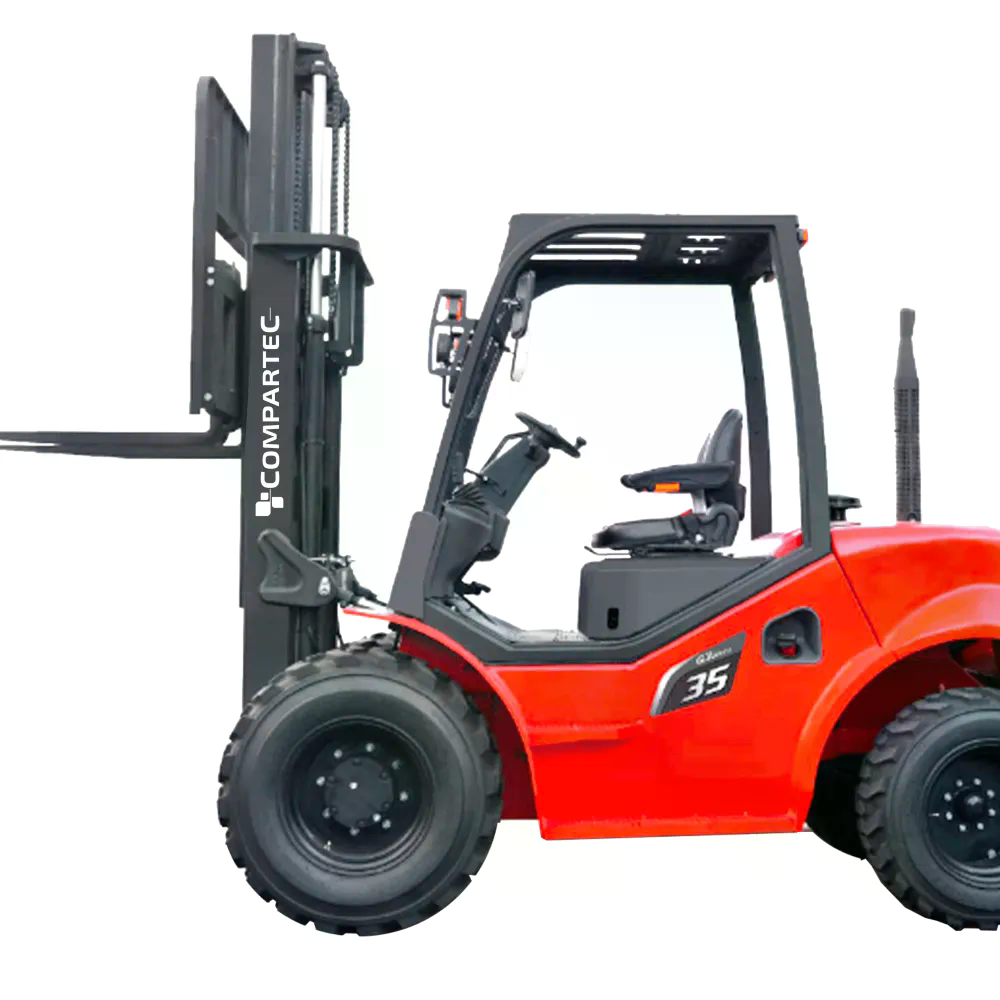 Compartec CPCD35X – Chariot élévateur 4×4 thermique tout-terrain – 3500 kg / 4500 mm