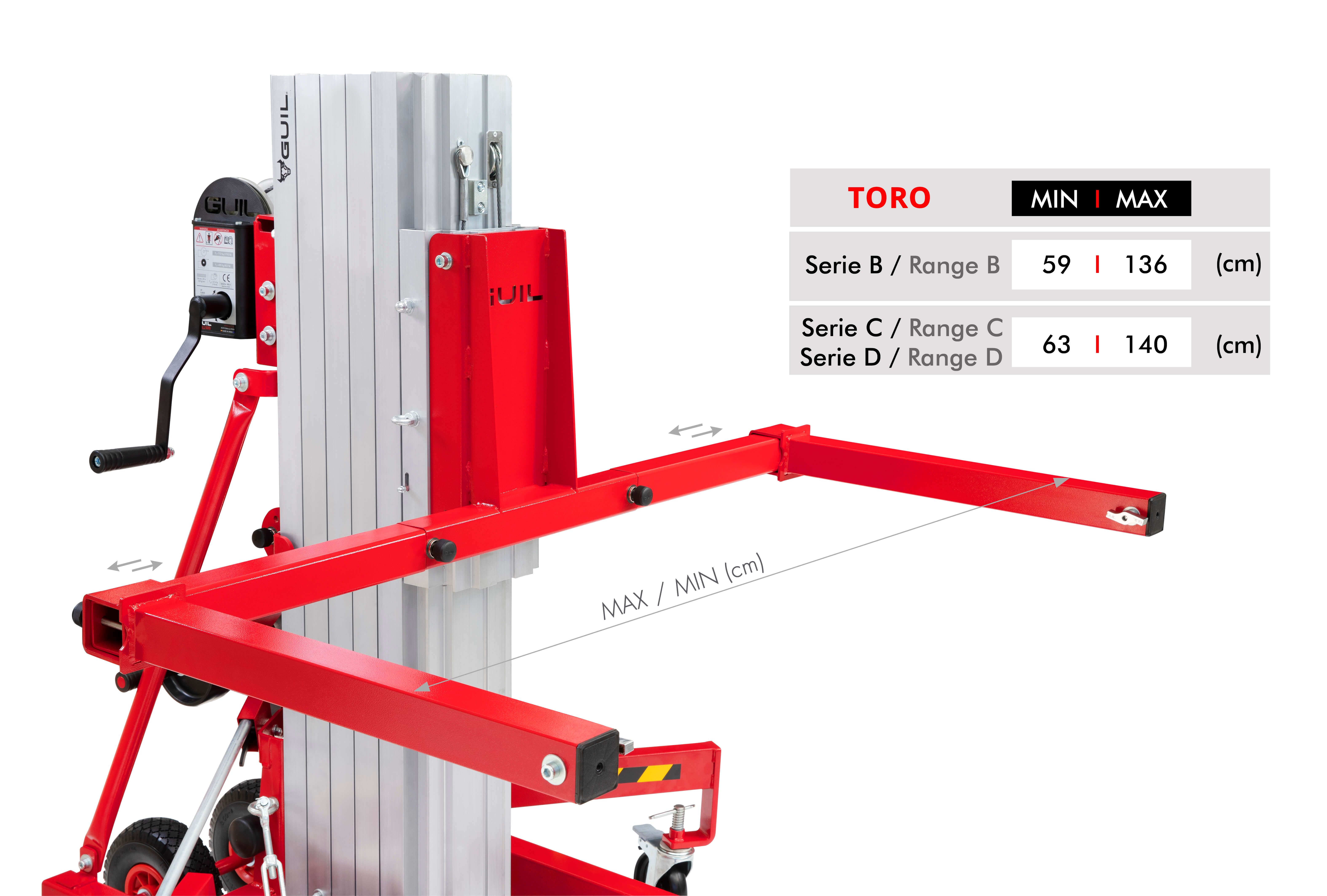 GUIL ACT-09 – Élargisseur de Fourches 140 cm pour Élévateurs TORO