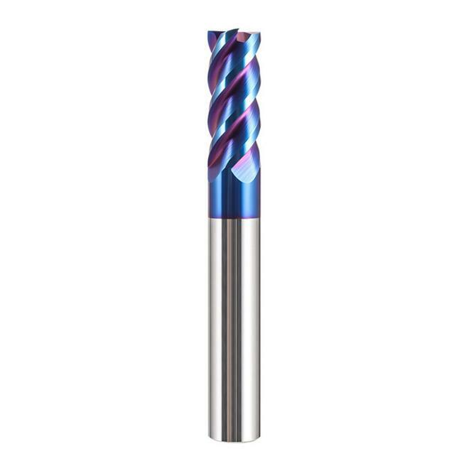HRC65 Solid Carbide Square End Mill for Stainless Steel-4F NBlue HA35