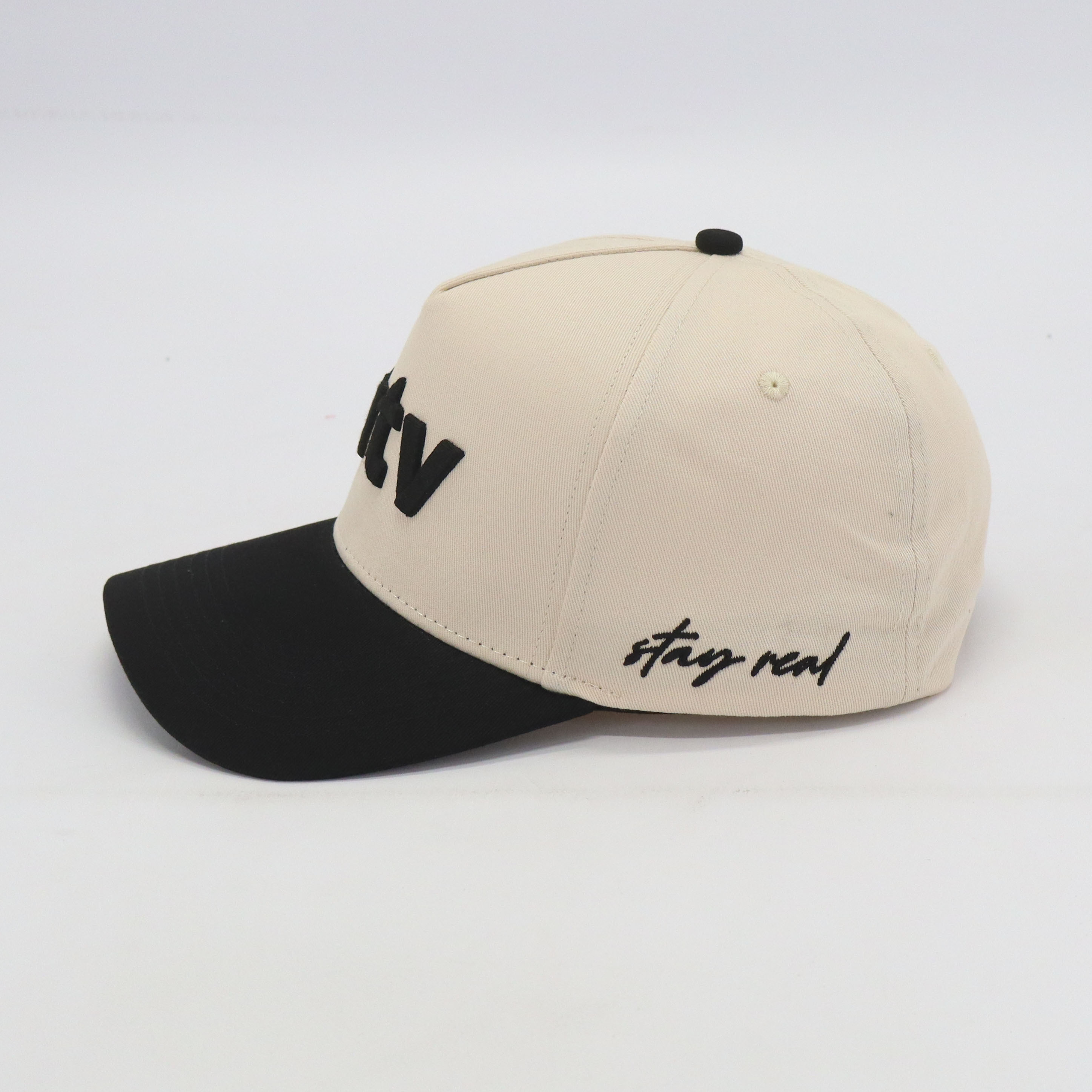 Black & Beige WTV A-frame Cap