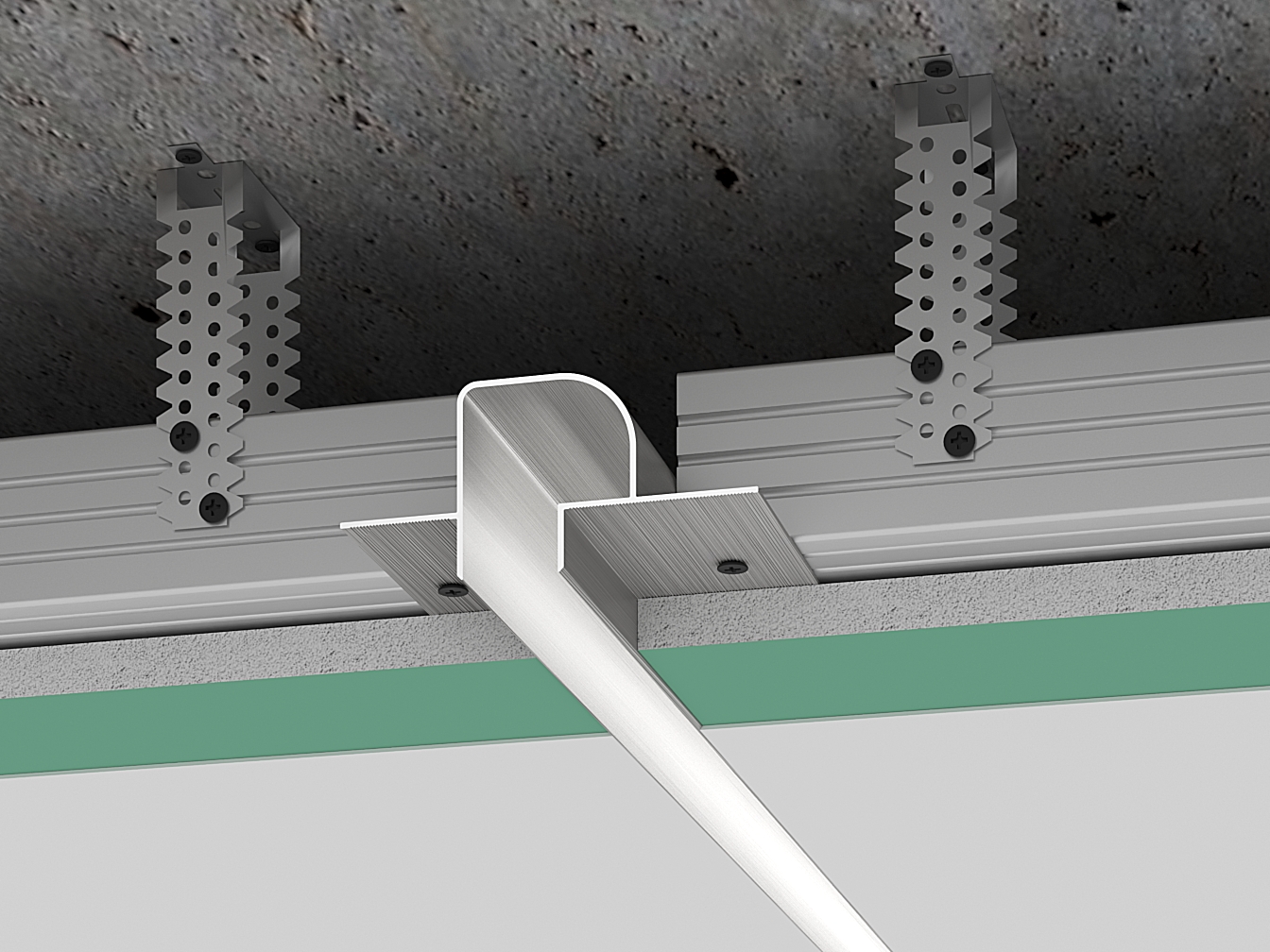 LINEAR SEMI-CIRCULAR SHADOW JOINT WITH LED LIGHTING