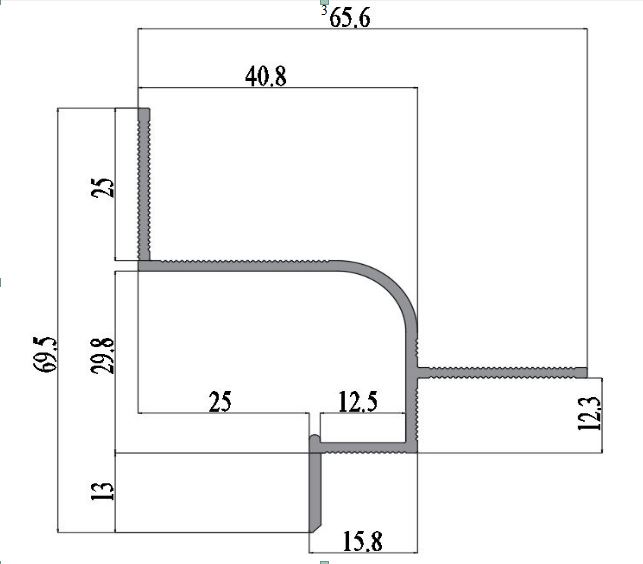 ALUMINIUM SHADOW JOINT PROFILE 25 MM