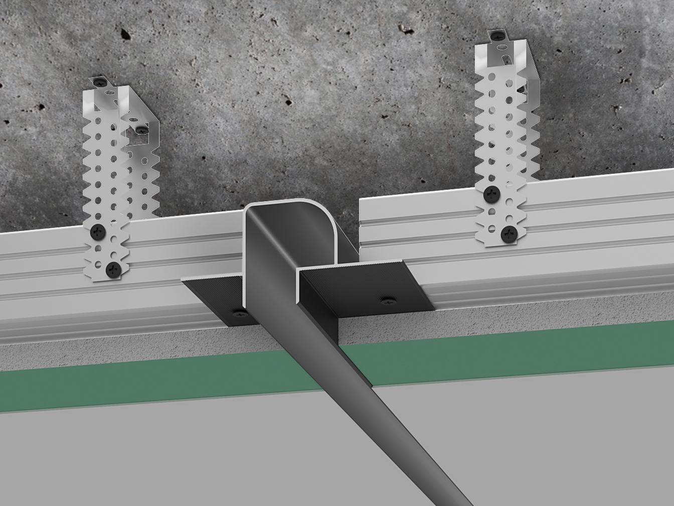LINEAR SEMI-CIRCULAR SHADOW JOINT WITH LED LIGHTING