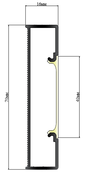 OVERLAY SQUARE SKIRTING BOARD WITH LED LIGHTING, 70 MM