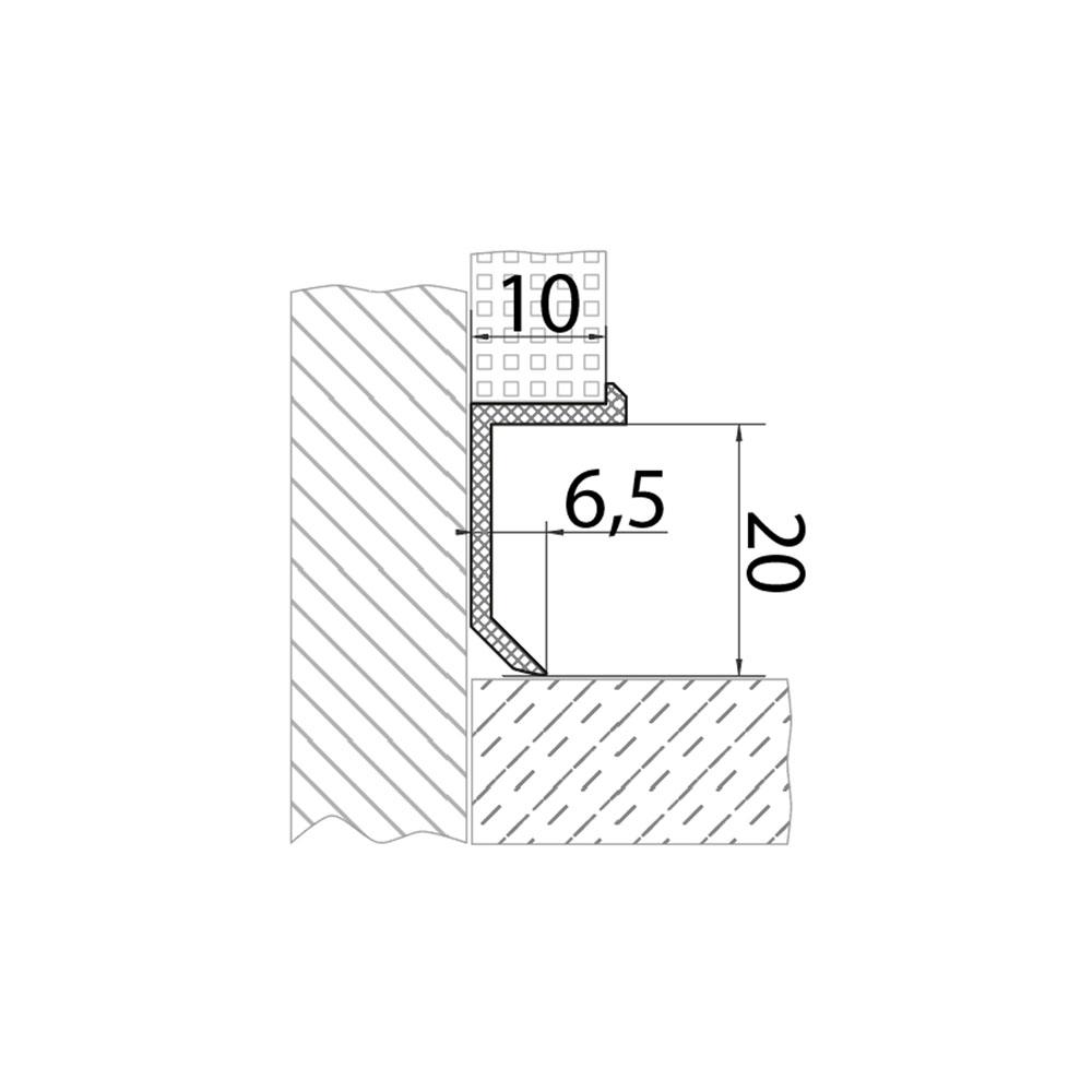 FLOOR SHADOW JOINT PROFILE 20 MM