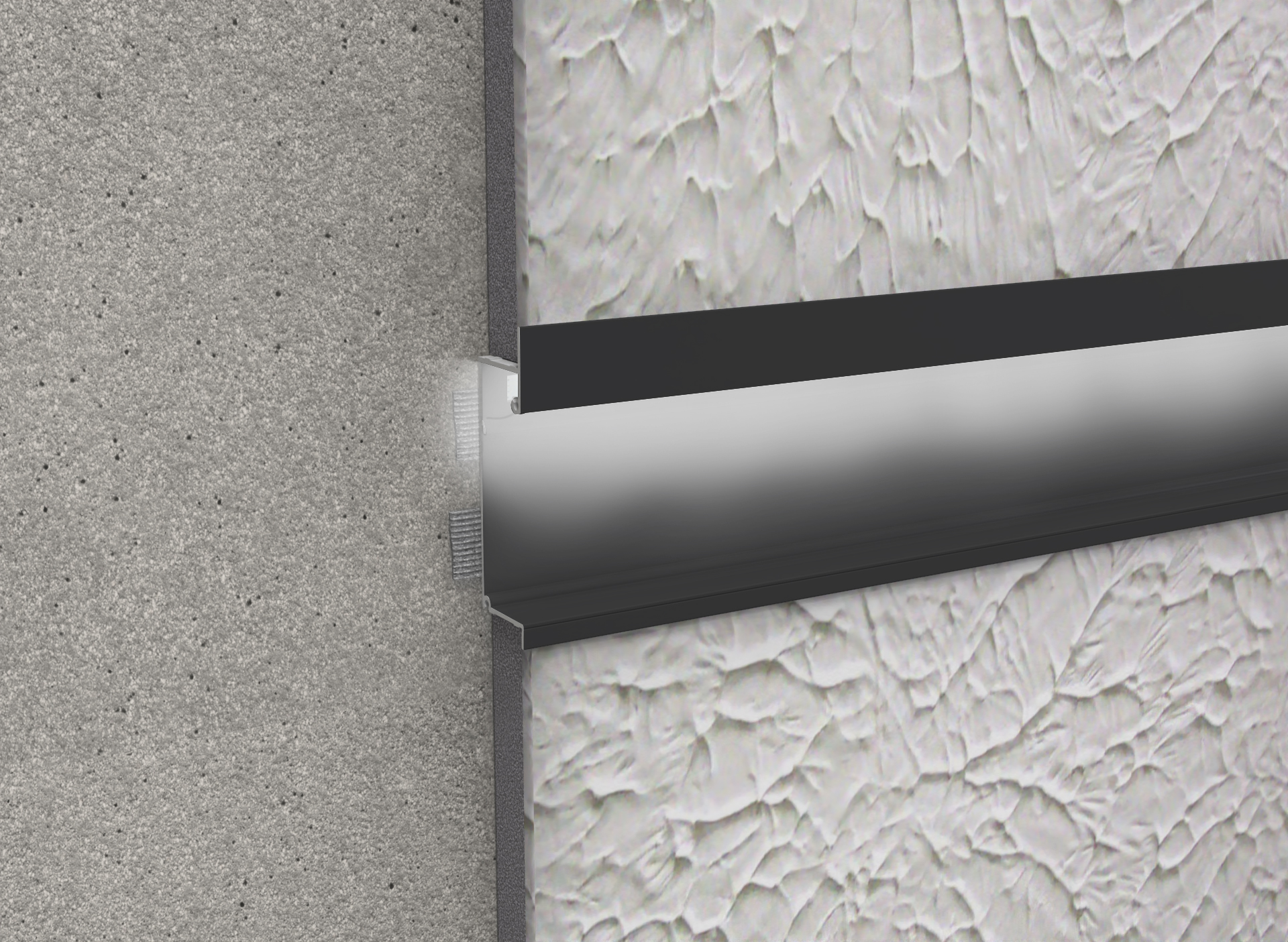 FLUSH-MOUNTED SKIRTING BOARD WITH LED LIGHTING, 61.5 MM