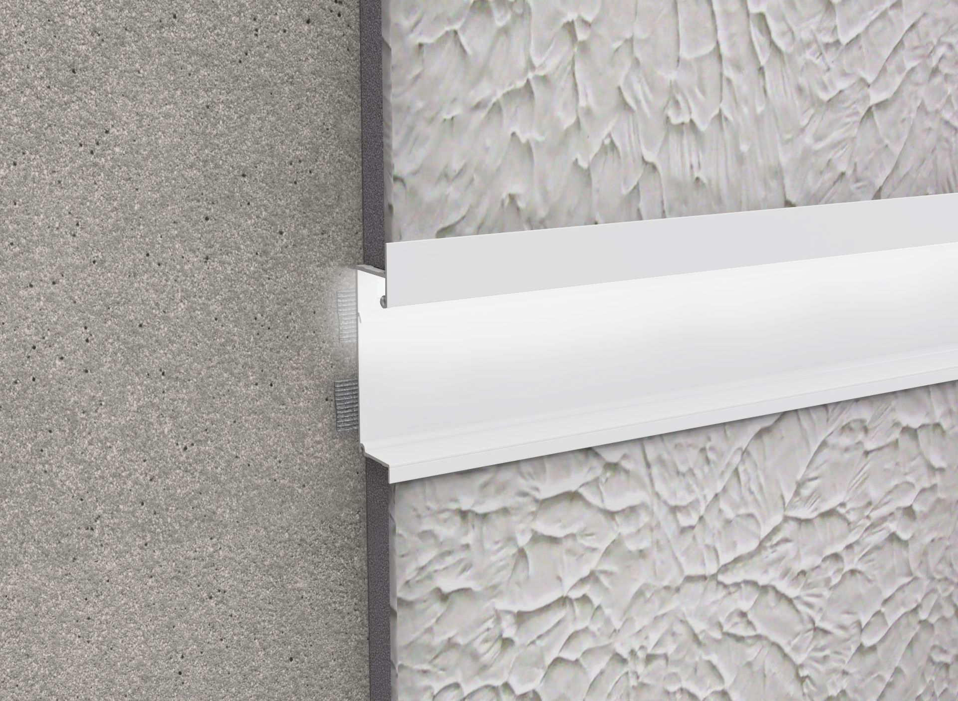 FLUSH-MOUNTED SKIRTING BOARD WITH LED LIGHTING, 61.5 MM