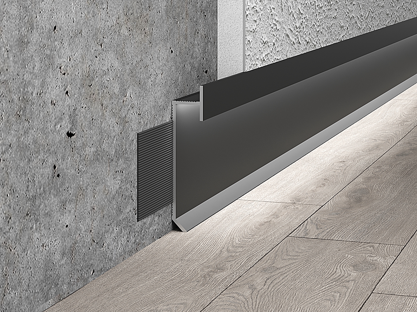 SHADOW SEAM FOR LED-LIGHTED FLOOR 80 MM