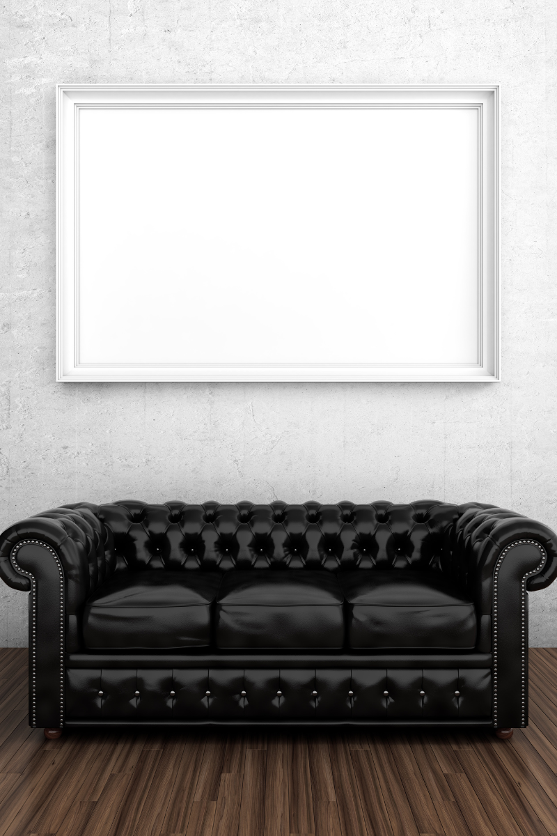 Black Leather Chesterfield Sofa