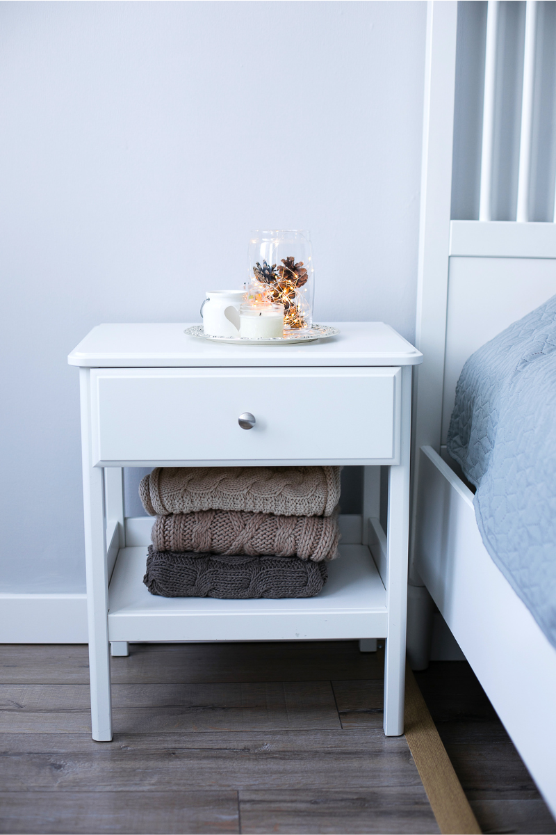 White Wooden Nightstand