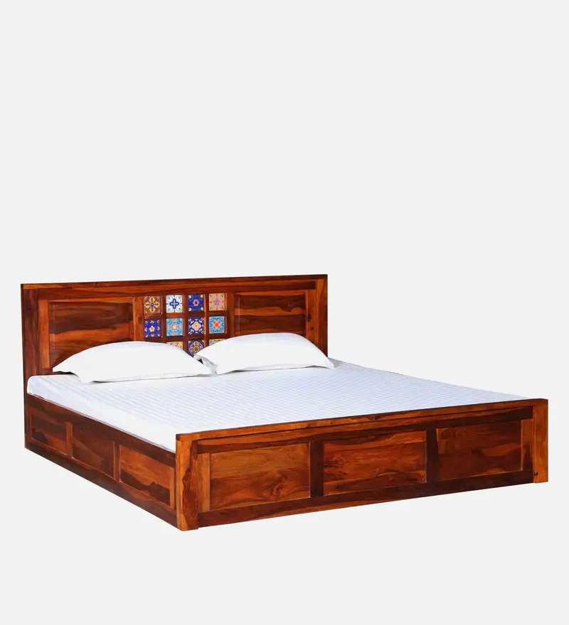 Wooden King Size Bed with Headboard