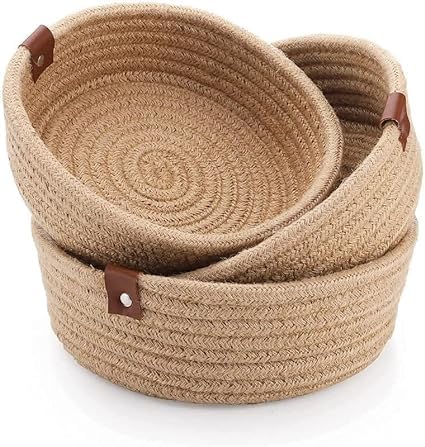 Woven Cotton Rope Storage Baskets