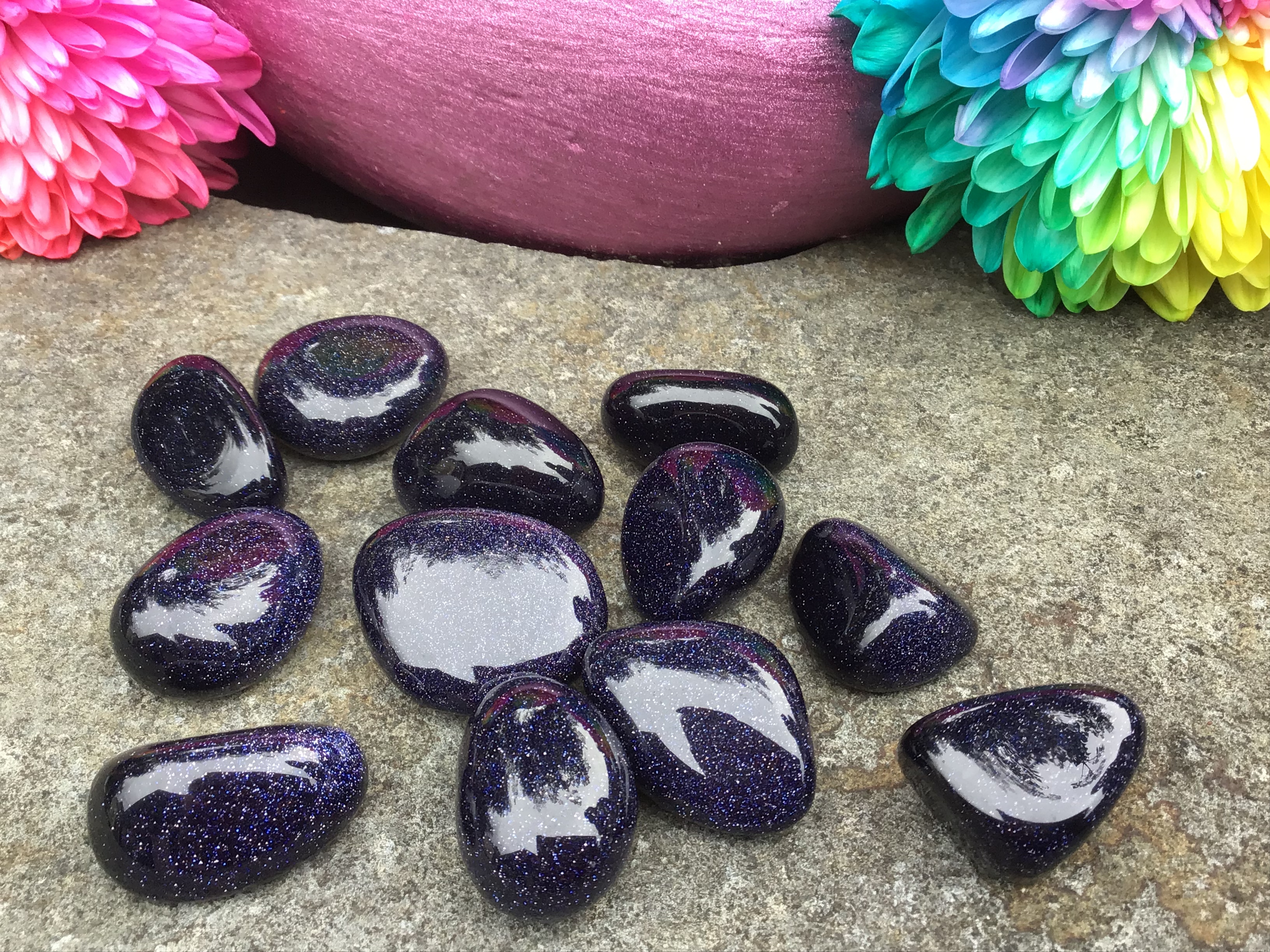 Blue Goldstone - Tumbled Stone