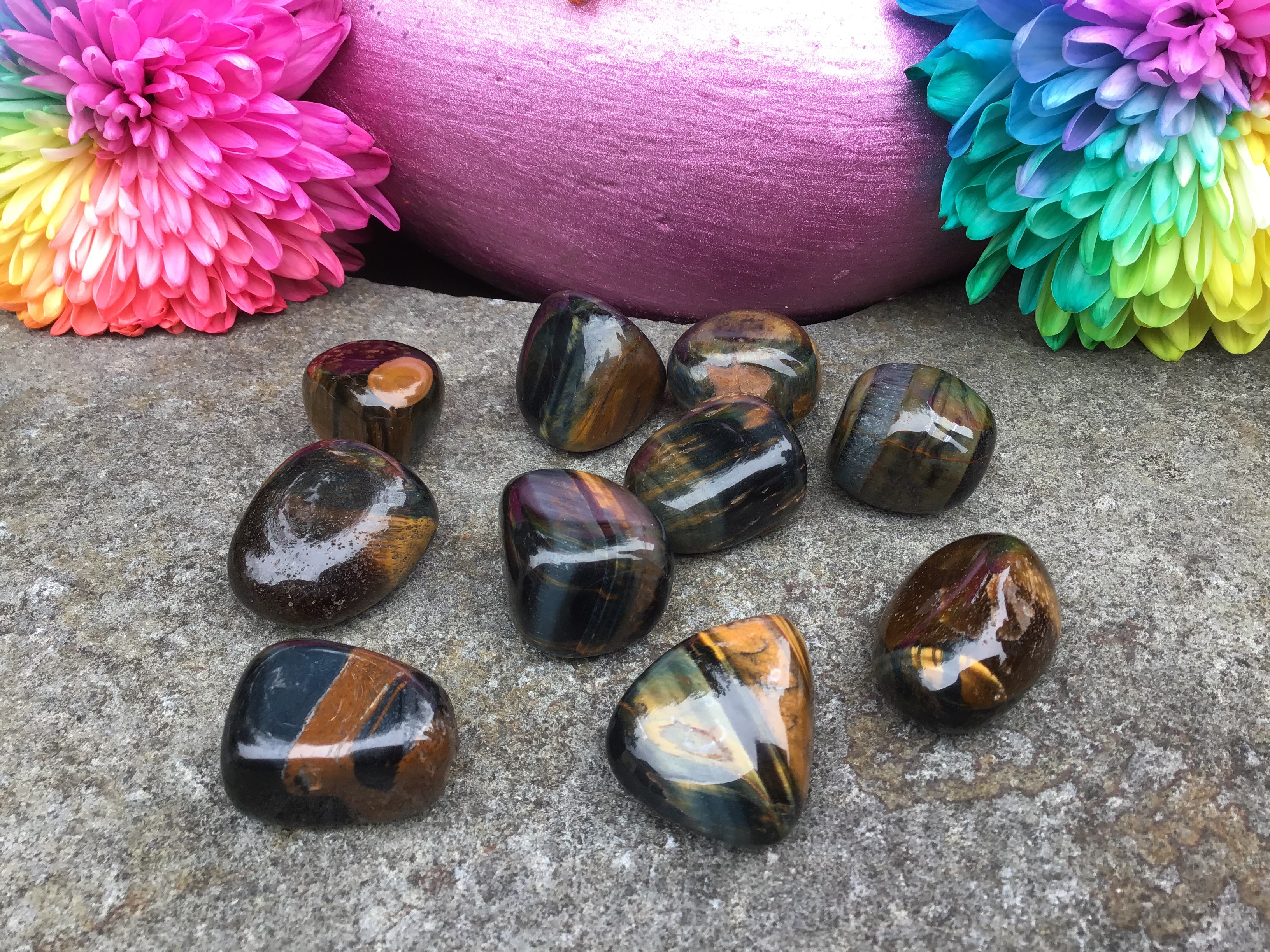 Blue and Gold Tigers Eye - Tumbled Stone
