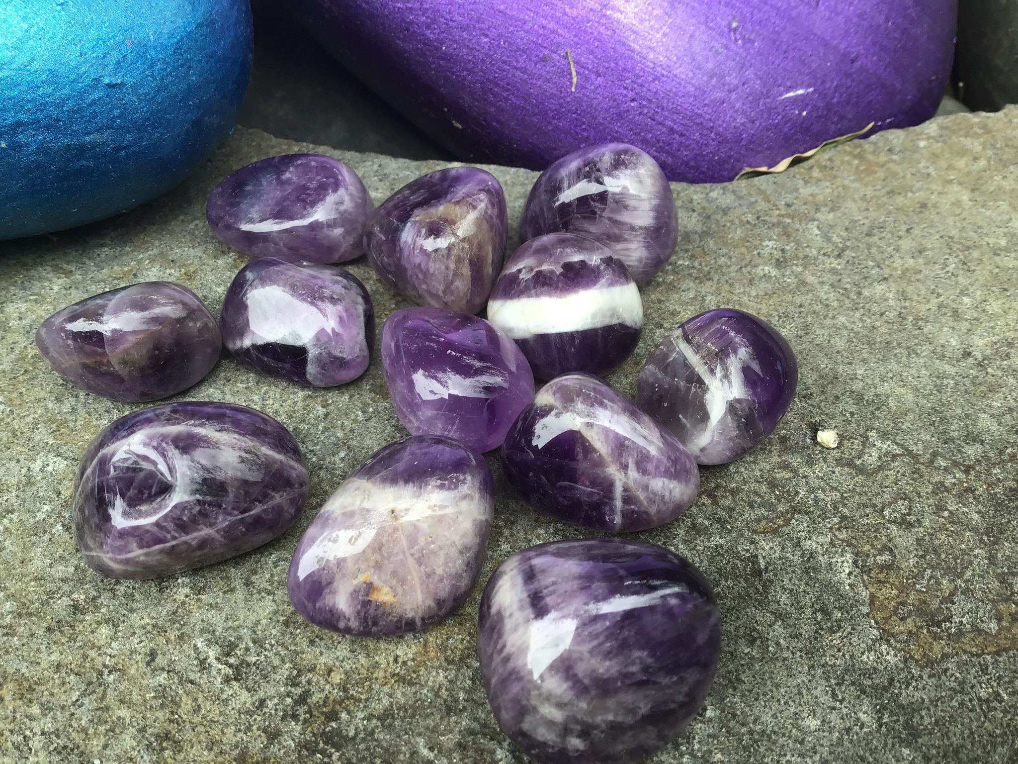 Banded Amethyst - Tumbled Stone